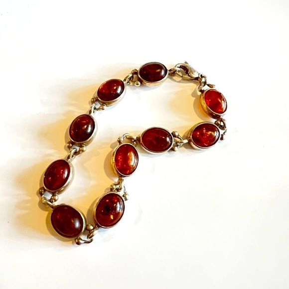 Vintage Red and Silver Bracelet - Picture 1 of 2